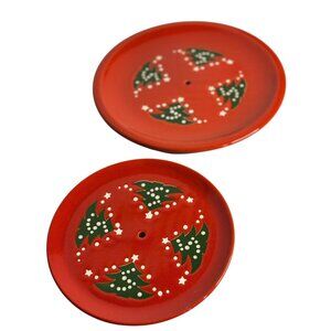 VTG Waechtersbach Christmas Tree Cake Tier Replacement Plates W. Germany Lot 2